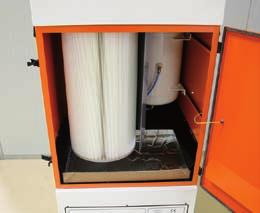 Filtration The unit is equipped with a KemTex eptfe diaphragm filter cartridge for industrial use. The self-cleaning filter cartridge makes it excellent for frequent use and high loads.