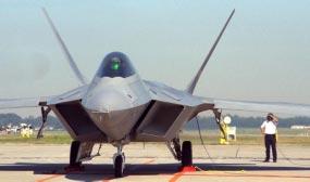 The F/A-22A scatters into a smaller number of lobes over a much wider frequency band, reflecting its all aspect wideband stealth requirement.