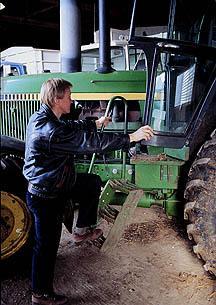 FALLS FROM TRACTORS Most falls are due to improper mounting or dismounting of the tractor.