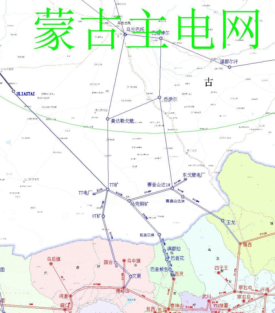Mid-term Long-term Mongolia main grid 360km 400km 240km 360km