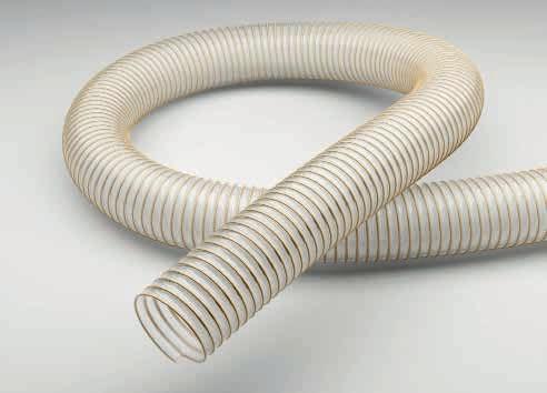 Hoses for the Plastics Industry - Production Process Master-PUR L Trivolution PU Suction hose & Transport Hose, extremely flexible, light duty, antistatic, surface resistance < 109 Ohm,