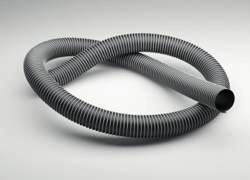 Hoses for the Plastics Industry - Production Process Master-SANTO SL TPV Transport & Suction Hose, very light duty, for increased temperatures spiral: spring steel wire, TPV-coated wall: TPV-coated