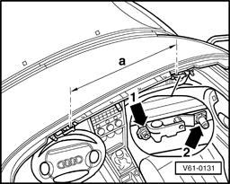 Convertible top, adjusting gaps Page 2 of 3 Adjustment is made by moving locking guide Dimensions - b - and - c - : 8.0 1.0 mm (0.31 0.04 in.