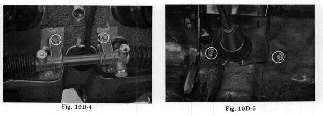On the inside of the Engine Compartment There are two bolts holding the Rack assembly in place (Fig 10D-4) and another two bolts on the inside of the car (Fig 10D-5) remove them all
