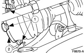 8. CAUTION: Do not over extend CV joint and boots when removing the hub and bearing assembly. NOTE: The CV joint is a slip fit into the wheel hub and bearing. A puller will not normally be required.