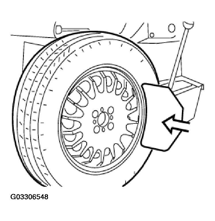 Fig. 11: Identifying Tire Horn Swing or fold mounting pillar into position and let it engage.