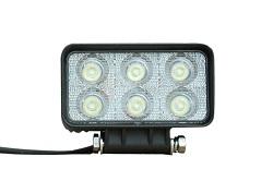 18 Watt LED Flood Light - 1400 Lumens - Six 3-Watt LEDs - 10-32 Volt DC - IP67 Waterproof Part #: IL-LED-18 The IL-LED-18 LED Light Bar offers high light output from a compact form factor and is