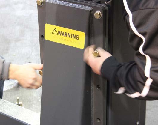 8. Secure the lifting frame
