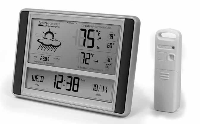 Instruction Manual Weather Forecaster model 75107TBLA1 CONTENTS Unpacking Instructions... 2 Package Contents... 2 Product Registration... 2 Features & Benefits: Sensor... 2 Features & Benefits: Display.