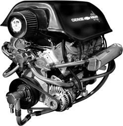 MARINIZED ENGINES (NEW) GEN III CHEVROLET FEATURES: ELECTRONIC SEQUENTIAL FUEL INJECTION CRANK TRIGGERED COIL PER CYLINDER IGNITION CRANK DRIVEN WATER PUMP 6 BOLT MAIN BEARINGS F/N/R OR SOFT CLUTCH