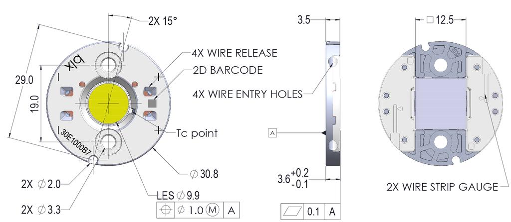 Mechanical Dimensions Figure 21: Drawing for Vero SE 10 LED Array Notes for Figure 21: 1. Drawings are not to scale. 2. Dimensions are in mm. 3. Unless otherwise specified, tolerances are ± 0.10mm. 4.