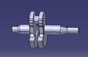 Main-end journal width = 0.4 D Web thickness = 0.25 D Fillet radius of journal and webs = 0.035 D Fig.1 Modeling of Crankshaft by CATIA V5 4.3. Meshing Tool The CAD model will be meshed with 10 noded tetrahedron (SOLID187) elements.