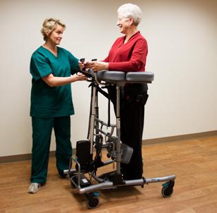 standing action Ergonomic handles are adjustable in every direction Optional Rise & Go ambulation training harness available 330 lb.