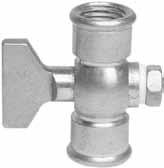 Pressure Rating: Operating Temperature: Valve Body: Handle: Stem Seals: Standard Threaded Connection Size: Brass: 200 psi Media: max. 140 F (+93 C); min.