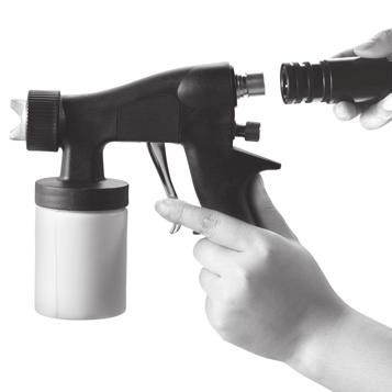 SPRAY APPLICATOR Unscrew the solution cup and fill ¾ full.