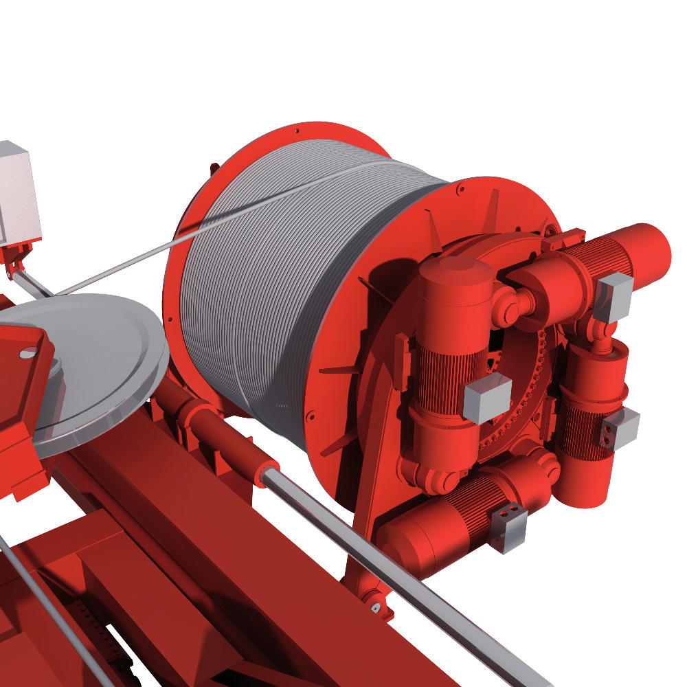 Winches are supplied as compact, electrically driven units with advanced full radius spooling systems.