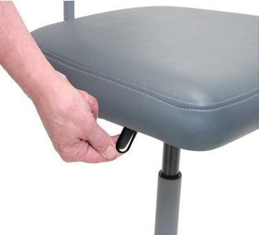 OPERATING THE STOOL: 1. RAISING THE SEAT: Locate the Height Adjustment Lever under the right-hand side of the seat (Fig. 6a).