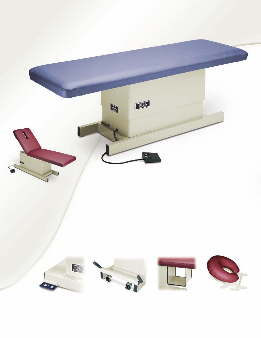 Hill Adjustable HA90 The Classic Variable-Height Table Design Shown with Azure and Beige Base Pictured with the optional face cut-out, the HA90 may also be ordered with a gas spring-assisted