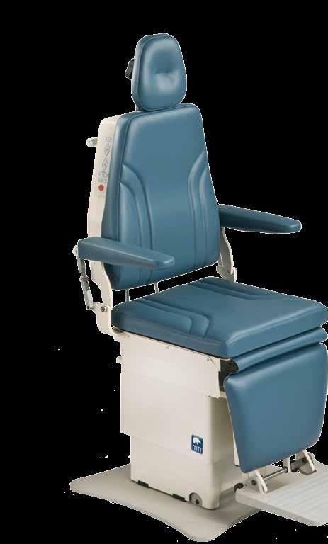 421 MTI Model 421 Single Power Exam Chair Power lift and manual coordinated back and footrest functions The 421 chair uses a manual back for a quick and smooth recline to the flat position with