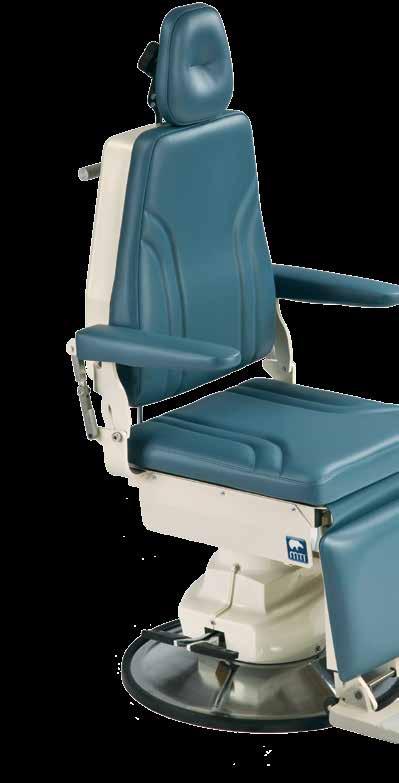 421E MTI Model 421E Hydraulic Power Exam Chair with Flip-Up Footrest Power hydraulic lift and manual coordinated back and footrest functions The 421E chair uses a manual back for a quick and smooth