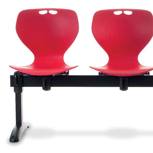 Seating Solutions Mata Beam Seating Moulded polypropylene shell available in ten colours Black fi nish beam & legs Drilled for floor fi xing (fi xings not