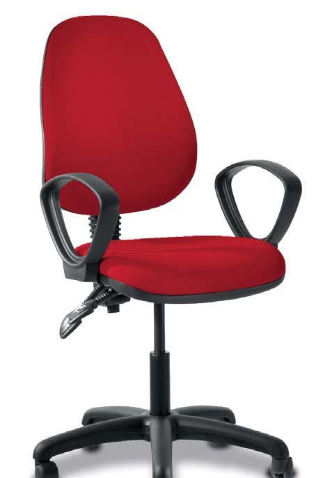 Offi ce, Task & Operators Chairs Available as Medium back High back Draughtsman Medium & high back available with fixed ring arms & non-braking castors Draughtsman has a medium back, foot ring &