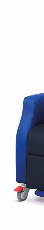 Upholstered using fl ame retardant antimicrobial vinyl, seat & back sections in vapour permeable e (VP) multi-way stretch fabric Upholstered seat & back sections are fi tted with removable covers,