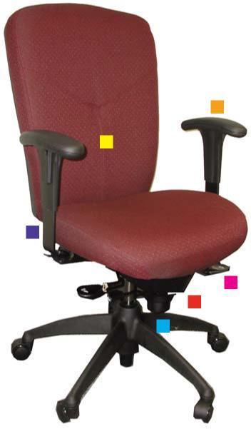 ERGONOMIC SEATING Euro Specifications Synchro-Knee Tilt Features a knee tilt with lockout, synchronous seat and back movement Seat Depth Adjustment Adjusts seat depth to fit individual user Back