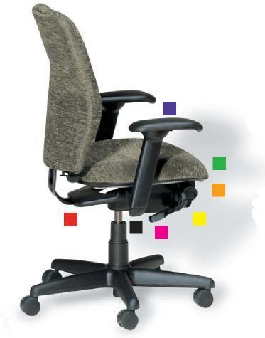 ERGONOMIC SEATING Pride (Engage) Specifications Back Height Adjustment Adjust the back height by pulling the lever at the lower right of the back, in either a seated or standing position, simply