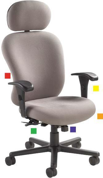 247-HD Specifications ERGONOMIC SEATING SPECIFICATIONS Lumbar Support Built in lumbar support Tilt Tension Adjustment Turn the knob clockwise to increase tension and counterclockwise to decrease