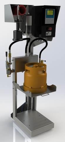 SINGLE OR DOUBLE ENCLOSED CYLINDER FILLING SCALE SKID TYPE SB1A or SB1B The enclosure can be closed or opened completely and is equipped with a foldable roof SB1A filling skid (with 1