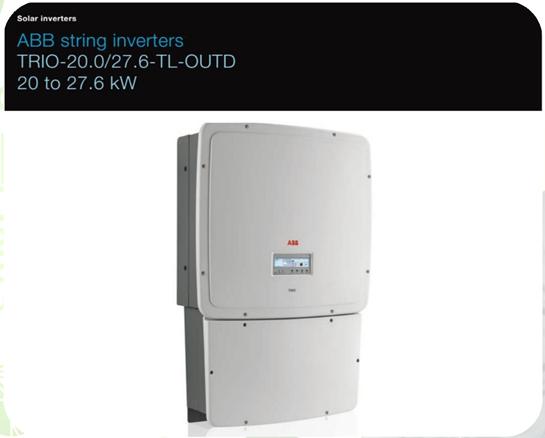 ABB String Inverters The three phase commercial inverter offers more flexibility and control to installers who have large installations with varying aspects or orient actions.