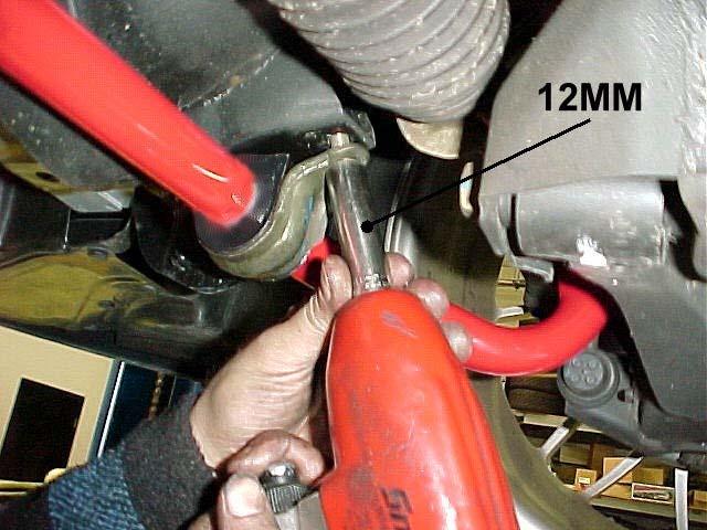 10) Once the end links are connected, you can now fully tighten the bushing bracket bolts to 30ft-lbs 11) Reinstall the skid plate, sub frames, and splashguards