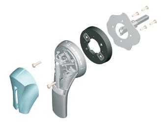 S-type handle adapter Enables S-type handles to be fitted in place of existing older style Socomec handles.