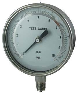 8 ALL STAINLESS STEEL TEST PRESSURE GAUGE MODEL: PG Applications PG series pressure gauge is for controlling corrosive pressure systems and whenever high precision measurement is required.