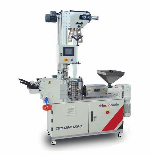 Blow film lines - laboratory TECN-LAB-BFL200-LC - single layer blow film Die head with 30mm tool + thickness adjustment + blowercooling ring Puller with pneumatic opening and closing AC motors with
