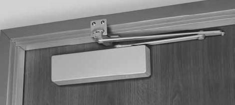 It is well suited for applications where weather-stripping or other hardware prevents the use of the standard Parallel Rigid (PR) soffit plate. The non-hold open and hold arms allow 1-1/4" clearance.