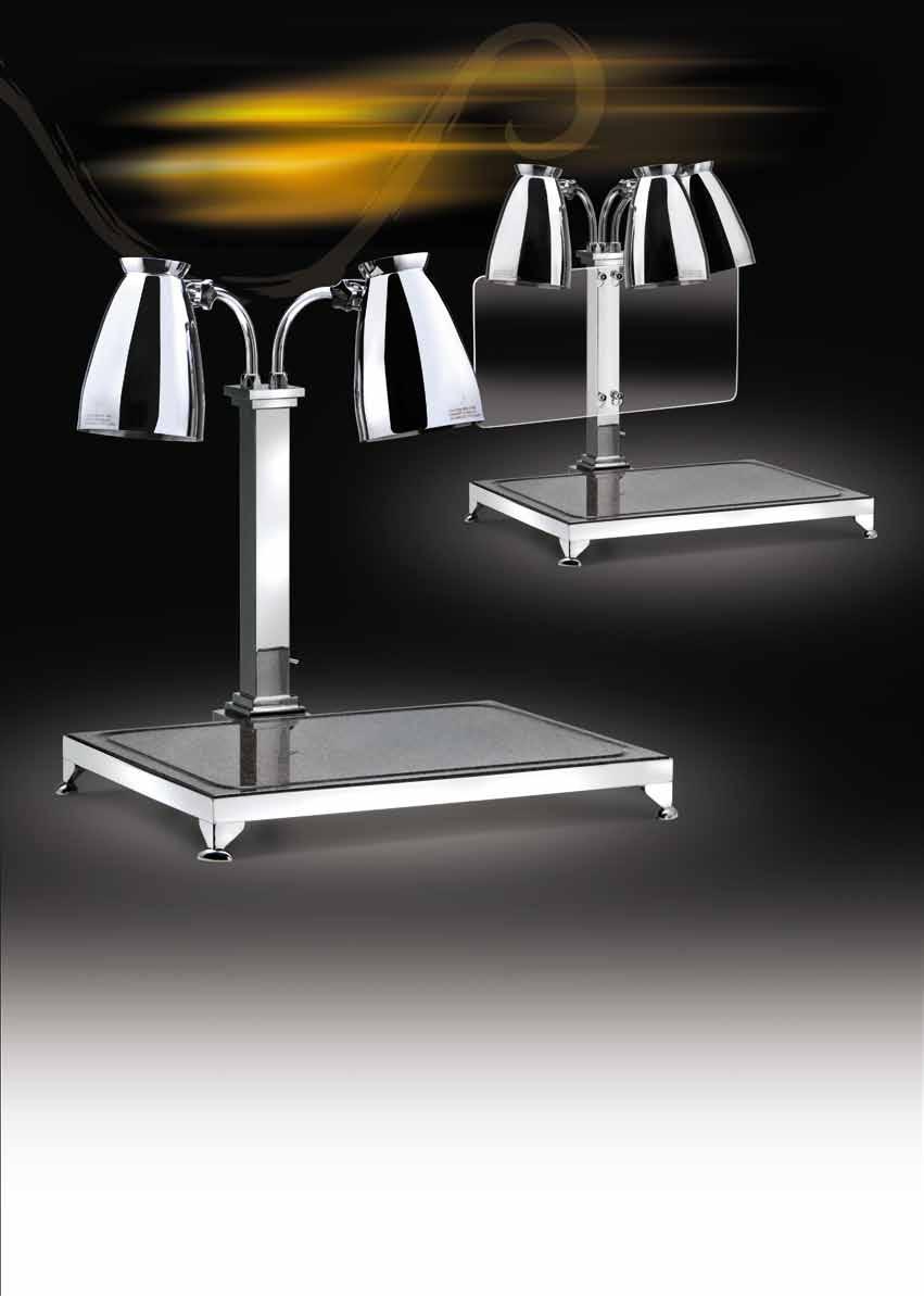 moon-lite CARVING STATION Mirror polished construction - Easy to maintain while providing an extending service life Unlike brass or chrome plated lamps, HYPERLUX heat lamps do not dent or scratch