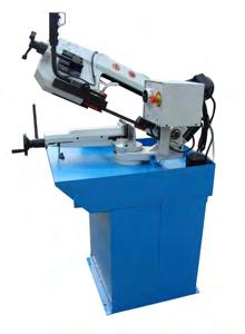 Quick-lock system and scale for arm swivelling. Type BS-280 G is equipped with automatic saw frame feed by gravity with hydraulic damper adjustment of down feed speed.