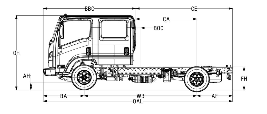 8.7 Chassis Dimensions Dimensions A B C D WB CA CE OAL