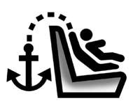 For extended cab without rear seat and crew cab models, there are top tether anchor symbols to assist you in locating the top tether