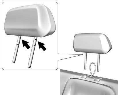 If removing the headrest to install as a seat cushion extension for a forward-facing or rearward-facing child restraint in the right rear seating position, see the 1.