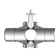 Spread the flanges with the adequate tooling. Insert some flange bolts to bear the valve. 1. Center a flange-valve-flange assembly between the pipes. 3.