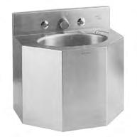 STAINLESS STEEL FIXTURES METCRAFT LAVATORY S/S back mounted lavatory w/ 4 backsplash and integral soap tray.