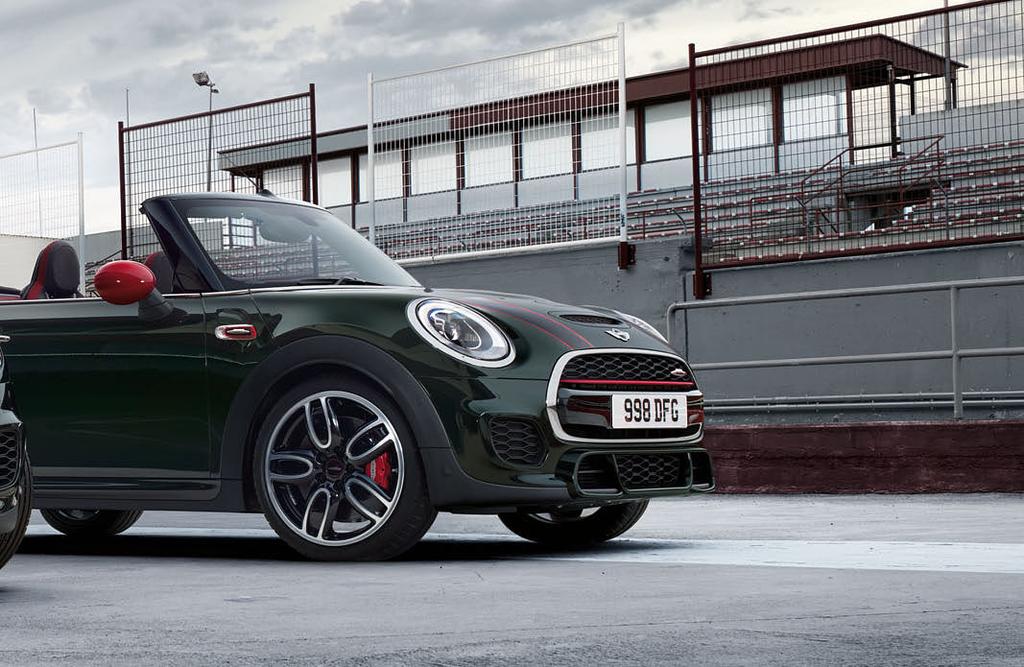 As standard, both models come with sports suspension for optimal roadholding as well as the aerodynamic kit, which includes custom John Cooper Works air intakes for cooling the engine and brakes,