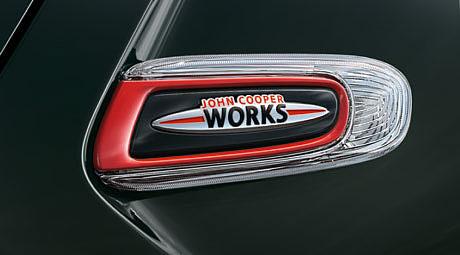 You can find the John Cooper Works logo, a symbol of racing pedigree, in places
