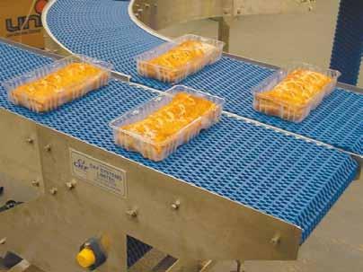 pan handling, proofers and oven infeed and takeaway everage applications including case conveyors, shrink tunnels and incline/decline applications Can manufacturing applications including mass