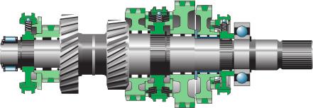 The output shaft The fixed bearing of the output shaft is a grooved ball bearing that can be found in the gearbox rear part.
