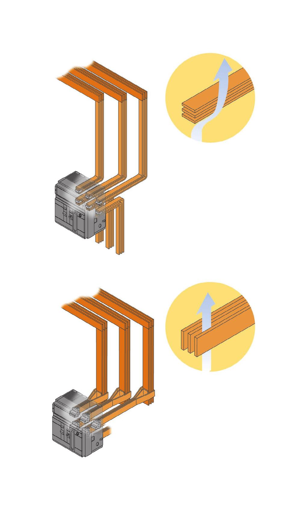 Here are some practical considerations regarding use and installation modalities of vertical rear terminals for Emax series circuit-breakers.