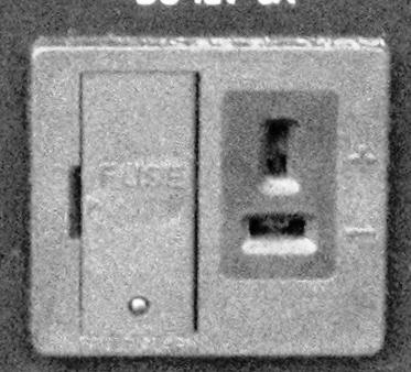 If the DC circuit is overloaded, the 5 amp fuse will blow and power to the DC receptacle will cease.